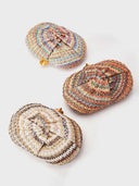 Rainbow Multicolor Braided Oval Hard-Shell Evening Handbag