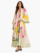 Exquisite Satin Floral Print Loose-fitting Maxi Dress