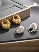 Textured Gold Chunky Hoop Earrings