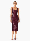 Shiny Sling Midi Dress