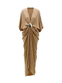 Casual Batwing Sleeve Draped Maxi Dress