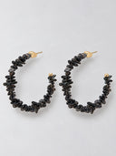Natural Turquoise Hoop Earrings