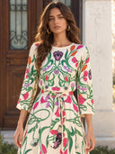 Bohemian Floral Print Loose Maxi Dress