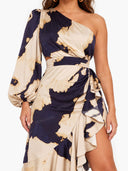 One-Sleeve Irregular Hem Maxi Dress