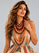 Boho Layered Beaded Statement Necklace