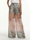 Retro Tropical Boat Print Tulle Two-Piece Set