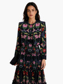 Elegant Backless Printed Layered Chiffon Flowing Maxi Dress