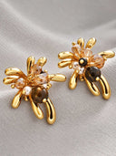 Vintage Gold Firework Statement Earrings