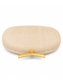 Fashion Half-Moon Woven Straw Clutch Bag