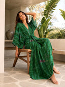 GREEN ILLUSION Print Dress