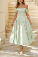 Elegant Off-the-shoulder Draped Maxi Dress