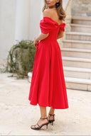 Elegant Off-the-shoulder Draped Maxi Dress