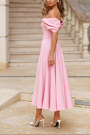 Elegant Off-the-shoulder Draped Maxi Dress