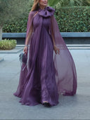 Elegant Sheer Chiffon Maxi Dress
