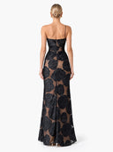 Rose Flower Three-Dimensional Burnt Flower Maxi Dress