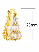Pearl Crystal Bow Drop Earrings