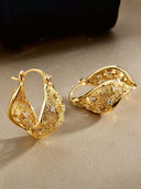 Crystal Filigree Twist Hoop Earrings