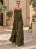 Sexy Lace Spaghetti Strap Mesh Maxi Dress