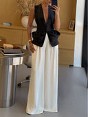 Elegant Satin Skirt Two-Piece Set