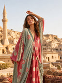 Bohemian Print Kaftan Maxi Dress