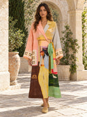 Unique Artistic Print Long Robe Style Maxi Dress