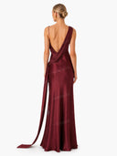 Elegant Satin Asymmetric One Shoulder Maxi Dress