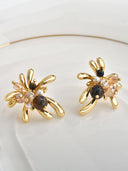 Vintage Gold Firework Statement Earrings