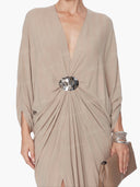 Casual Batwing Sleeve Draped Maxi Dress