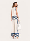 Minimalist Linen Contrast-Trim Two-Piece Set