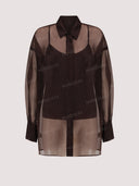Sheer Organza Shirt & Skirt Two-Piece Set