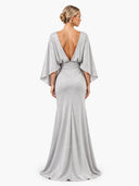 Boat Neck Backless Pleated Maxi Dress