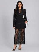 Tailored Blazer & Lace Maxi Dress Set