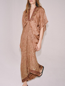 Elegant Embroidered Print V-Neck Maxi Dress