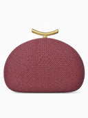 Fashion Half-Moon Woven Straw Clutch Bag