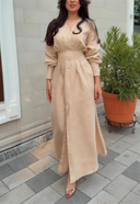 Minimalist Pleated Waist Maxi Dress