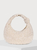 Boho Hollow Crochet Lace Knotted Handle Hobo Shoulder Bag