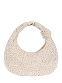 Boho Hollow Crochet Lace Knotted Handle Hobo Shoulder Bag