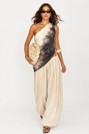 Off-Shoulder Printed Top And Bloomers Set