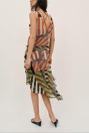Boho Stripe Print Spaghetti Strap Maxi Dress