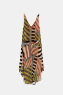 Boho Stripe Print Spaghetti Strap Maxi Dress