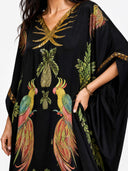 Unique Drop Shoulder Sleeve Coconut Tree Printed Dress