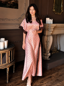 Monsseas Vintage Polka Dot Lace Maxi Dress