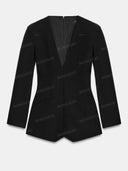Minimalist Deep-V Tailored Blazer Romper