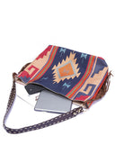 Retro Bohemian Woven Fringe Linen Shoulder Tote Bag