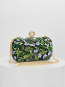 Elegant Sequin Embroidered Floral Clutch Bag