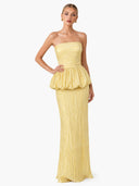 Elegant Strapless Ruched Skirt Two-Piece Set