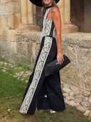 Elegant One-Shoulder Lace Panel Two-Piece Set