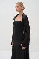 Elegant Satin Maxi Dress & Long Sheer Chiffon Cover-Up Two-Piece Set
