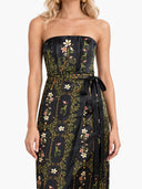 Exquisite Printed Satin Maxi Dress