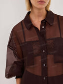 Sheer Organza Shirt & Skirt Two-Piece Set